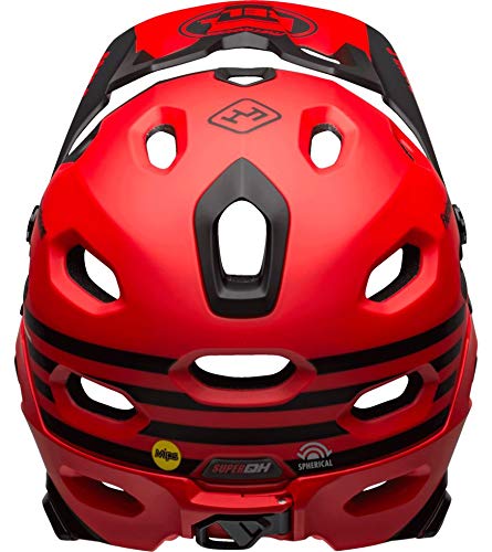 BELL Super DH MIPS Casco para Bicicleta de montaña, Unisex Adulto, Rojo Mate y Negro Brillante, L | 58-62cm