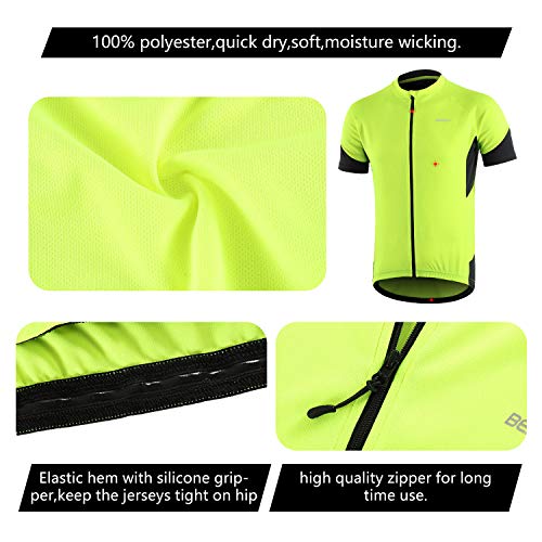 BERGRISAR Hombres Básicos Ciclismo Jerseys Manga Corta Bicicleta Bicicleta Camisa Bolsillos Cremallera, forro polar verde con licencia oficial de star wars silent one crew., Medium