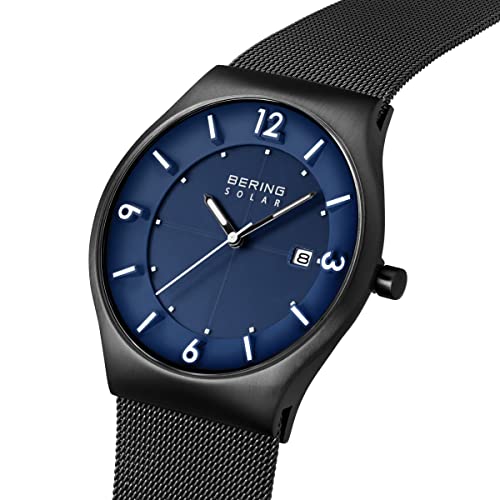 BERING Reloj Analógico Solar Collection para Hombre de Energía Solar con Correa en Acero Inoxidable y Cristal de Zafiro 14440-227