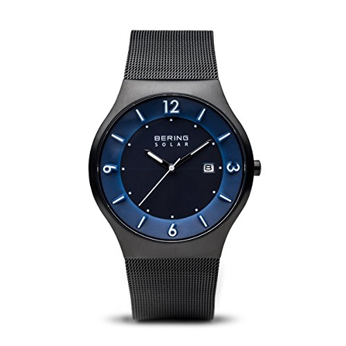 BERING Reloj Analógico Solar Collection para Hombre de Energía Solar con Correa en Acero Inoxidable y Cristal de Zafiro 14440-227