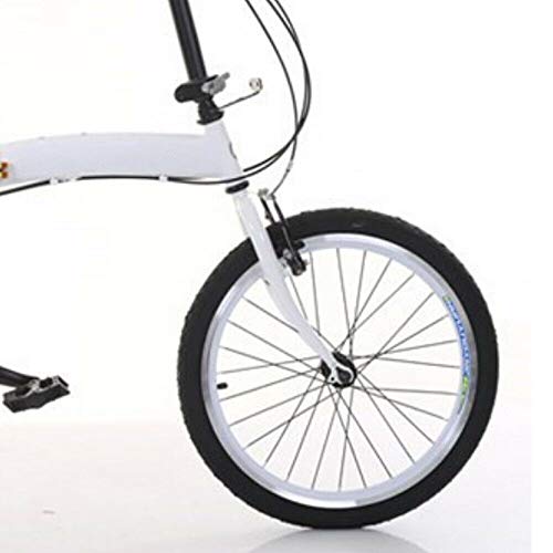 Berkalash Bicicleta plegable de 20 pulgadas, 7 velocidades, plegable, para hombre, mujer, niño, color blanco, doble freno en V