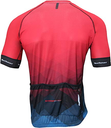 BERKNER - Pablo - Maillot de ciclismo, color rojo con iones de plata, talla XL
