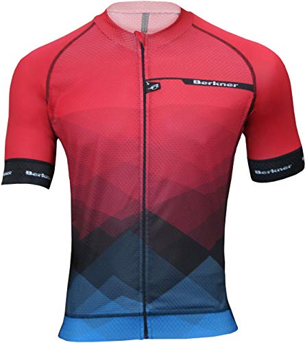 BERKNER - Pablo - Maillot de ciclismo, color rojo con iones de plata, talla XL