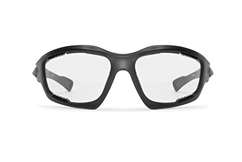 BERTONI Gafas Deportivas Fotocromaticas Anti-Vaho para Deporte Extremos Ciclismo Carrera Esqui MTB Running - Ventilación Directa - Lentes Cat. 0 > 3 (Negro Mate)