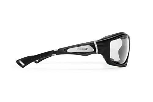 BERTONI Gafas Deportivas Fotocromaticas Anti-Vaho para Deporte Extremos Ciclismo Carrera Esqui MTB Running - Ventilación Directa - Lentes Cat. 0 > 3 (Negro Mate)