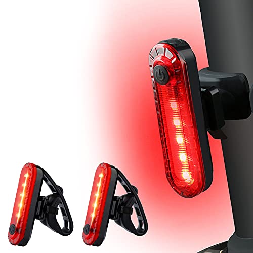 BERYCH Faro trasero para bicicleta, juego de 3 luces LED para bicicleta, 4 modos de iluminación USB, recargable IPX4, impermeable, seguridad usada para ciclismo, montaña o casco