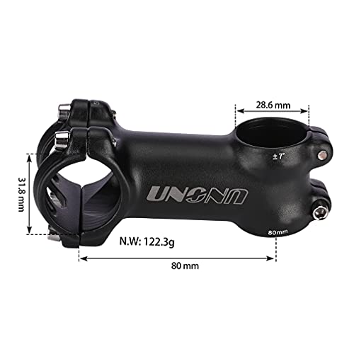 BESNIN vástago de Bicicleta, vástago de MTB 7 Grados 31,8 mm 80 mm Vástago de Manillar de Bicicleta de montaña para Bicicleta, Bicicleta de Carretera, MTB, BMX (31.8*80)