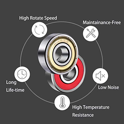 BESTZY 20 piezas Rodamientos rigidos a bolas Mini Bearing 608ZZ 608RS Scooter Scooter Monopatín en roll-rodamientos de bolas Rodamientos