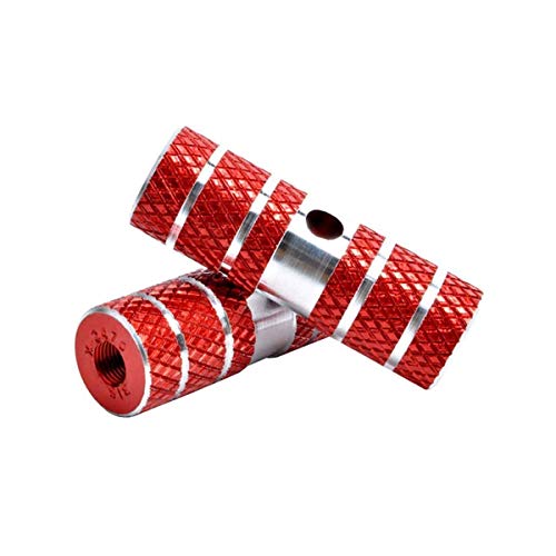 BESTZY 2Pcs Clavijas de Bicicleta, Aluminio Pie Stunt Pegs para Bicicleta Delantero y Trasero Pedal Reposapiés Eje Bicicleta de Pie Pegs, Rojo