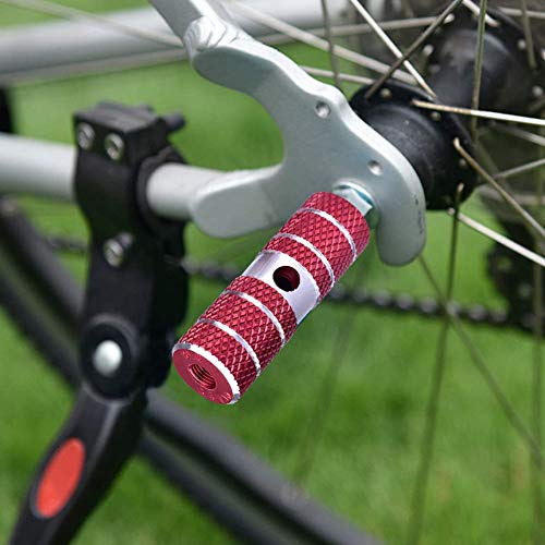 BESTZY 2Pcs Clavijas de Bicicleta, Aluminio Pie Stunt Pegs para Bicicleta Delantero y Trasero Pedal Reposapiés Eje Bicicleta de Pie Pegs, Rojo