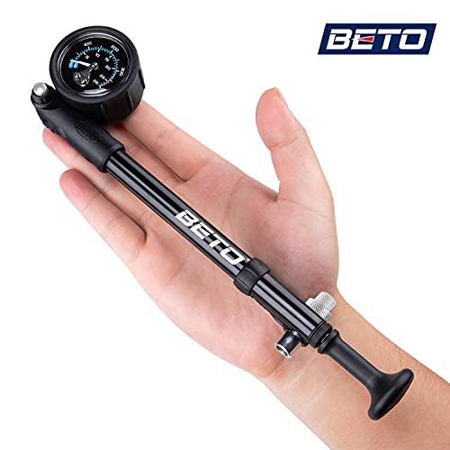 Beto - Bomba de choque de alta presión (400 PSI máx.), bomba de choque para bicicleta MTB para horquilla y suspensión trasera con válvula Schrader sin pérdida