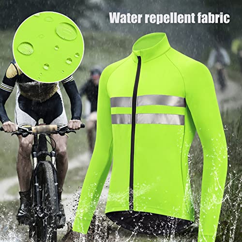 Beylore Maillot Ciclismo Hombre Invierno Manga Larga Maillots Bici Hombre MTB Térmico Impermeable Reflectante Transpirable Ropa Ciclismo con Cremallera Completa y 3 Bolsillos Traseros,Azul,M