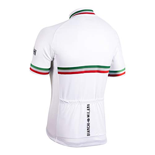 Bianchi Milano Isalle Camiseta de Manga Corta, Hombre, Blanco, Extra-Large