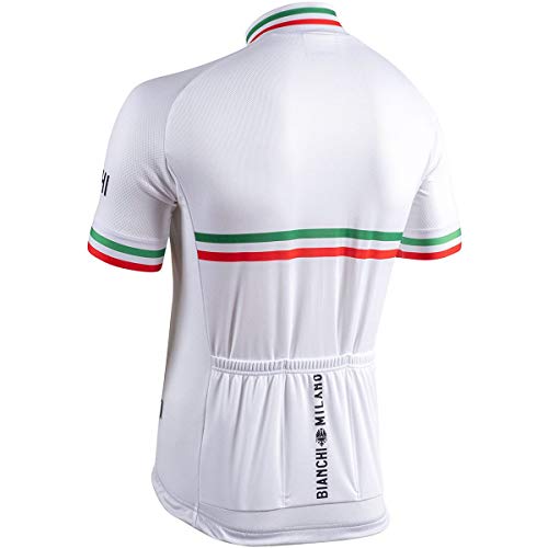 Bianchi Milano Isalle Camiseta de Manga Corta, Hombre, Blanco, Extra-Large