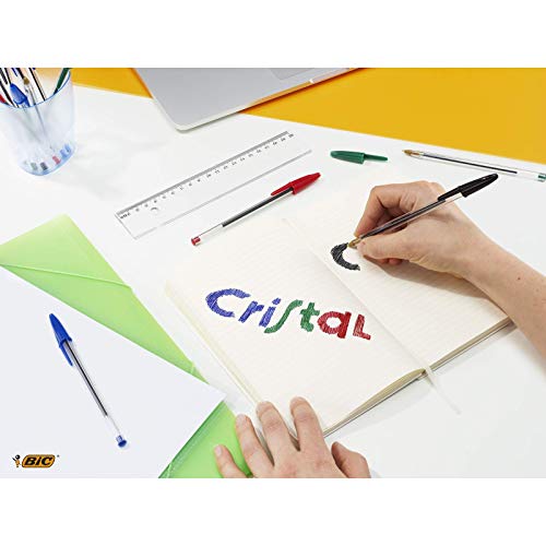 BIC Cristal, Bolsa de boligrafos, Óptimo para Uso de Oficina, Casa y Escolar, Pack de 10 Unidades, Multicolor