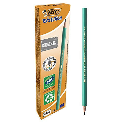 BIC Evolution HB - Lápiz con mina irrompible, 12 unidades