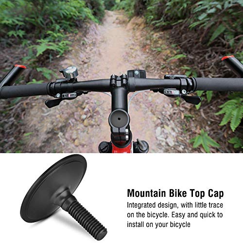 Bicicleta Auricular Tapa de Aleación de Aluminio Bicicleta de Montaña Cubierta del Tazón Superior Equipo Fijo Plegado Piezas de la Bicicleta para 28.6mm Tenedor Tubo Cubierta Espaciador(Black)