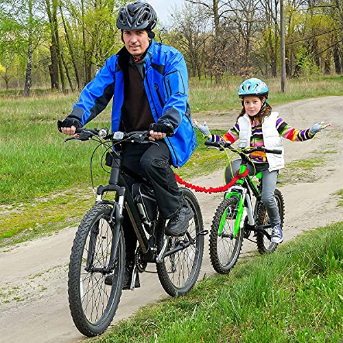 Bicicleta Cuerda de Remolque para Niños, Cuerda Remolque Elástica para MTB, Niños Bicicleta Montaña Bungee Cord Accesorio para Tirar con El Marco del Bolso del Triángulo Negro