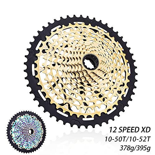 Bicicleta De Montaña 12 Velocidades 10-50T Cassette Ultraligero Rainbow MTB 12S Piñón Libre para XD Hub Eagle Gx (Color : Rainbow, Size : 12S 10-52T ULT)