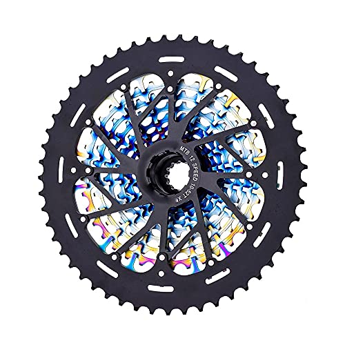 Bicicleta De Montaña 12 Velocidades 10-50T Cassette Ultraligero Rainbow MTB 12S Piñón Libre para XD Hub Eagle Gx (Color : Rainbow, Size : 12S 10-52T ULT)