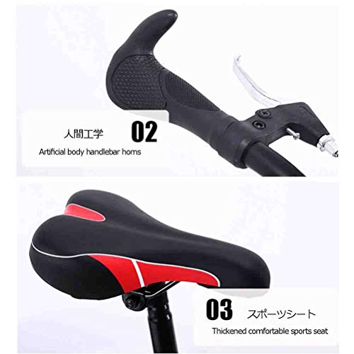 Bicicleta de montaña Bicicleta MTB de la montaña for adultos bicicletas Adolescentes Carretera Bicicletas for hombres y mujeres ruedas ajustables 21 Velocidad de doble freno de disco ( Color : Black )