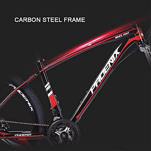 Bicicleta de montaña con suspensión Delantera de Rueda de 27.5"para Adultos, Hombres, Mujeres, 24 velocidades con Freno de Disco Doble (tamaño: 24 velocidades, Color: Negro)