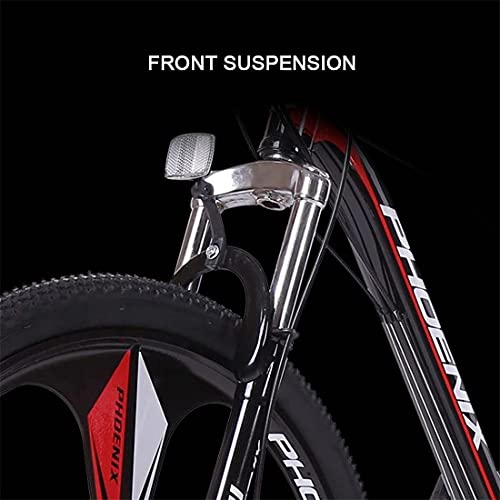 Bicicleta de montaña con suspensión Delantera de Rueda de 27.5"para Adultos, Hombres, Mujeres, 24 velocidades con Freno de Disco Doble (tamaño: 24 velocidades, Color: Negro)