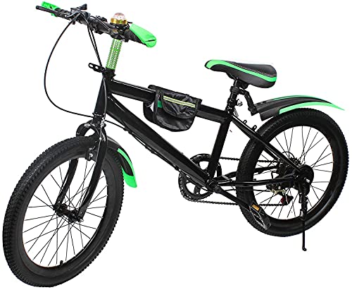 Bicicleta de montaña de 20 pulgadas, para niños, de ciudad, con freno de doble disco, para deportes al aire libre, color verde