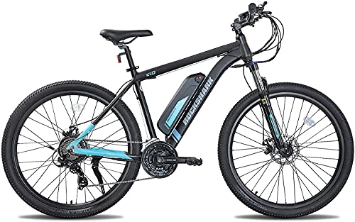 Bicicleta de montaña eléctrica Rockshark de 26 pulgadas para hombre y mujer, bicicleta de montaña eléctrica con Shimano de 21 velocidades y batería de litio de 36 V y 10,4 Ah