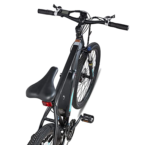 Bicicleta de montaña eléctrica Rockshark de 26 pulgadas para hombre y mujer, bicicleta de montaña eléctrica con Shimano de 21 velocidades y batería de litio de 36 V y 10,4 Ah