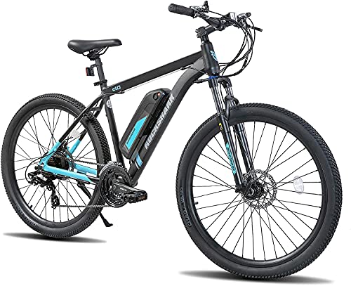 Bicicleta de montaña eléctrica Rockshark de 26 pulgadas para hombre y mujer, bicicleta de montaña eléctrica con Shimano de 21 velocidades y batería de litio de 36 V y 10,4 Ah