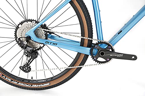 Bicicleta de montaña ICe MT10 Cuadro de Fibra de Carbono, Rueda 29', monoplato, 12V (Azul, 19')