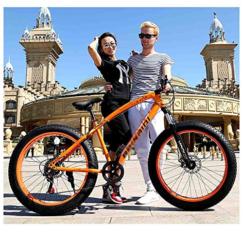 Bicicleta de montaña Montaña de la bicicleta MTB adulto agua motos de nieve Bicicletas for hombres y mujeres 24IN ruedas ajustables velocidad doble freno de disco ( Color : Orange , Size : 7 speed )