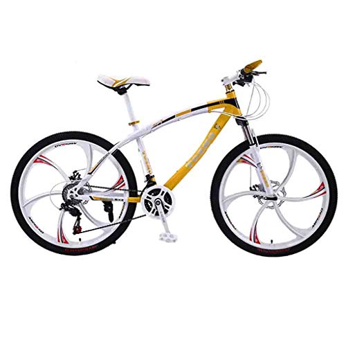 Bicicleta de montaña MTB MTB camino de la bicicleta for adultos Bicicletas for hombres y mujeres 24 / 26in ruedas ajustables velocidad doble freno de disco ( Color : Yellow-26in , Size : 27 Speed )