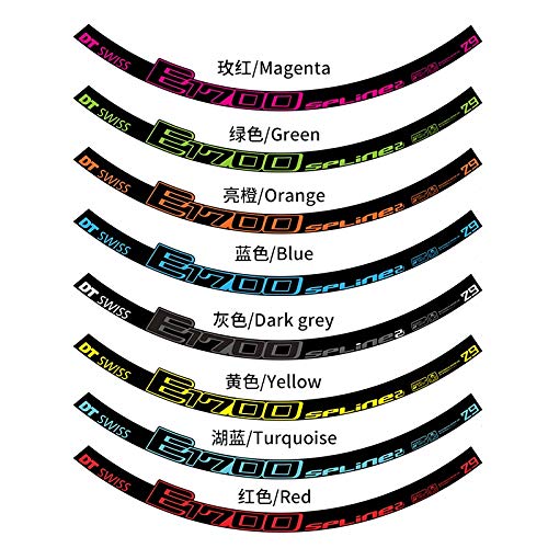 Bicicleta de montaña Spline Spline Set Etiqueta Decoración de la Bicicleta Pegatina de Anillo de rima Impermeable Primero de Sol MTB Calcomanías Rim Pegatinas Completo Cinta (Color : 29er Red)