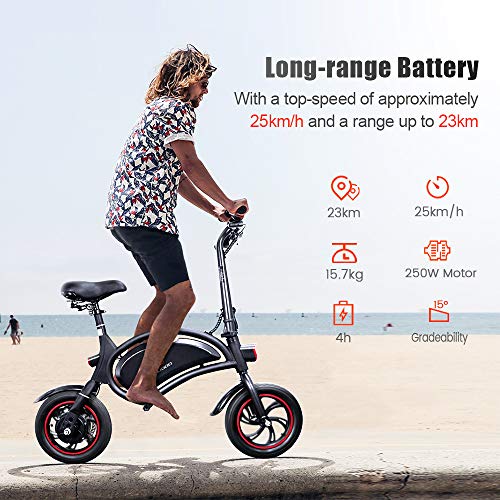 Bicicleta Eléctrica Plegable, 25 Km, Ruedas de 12 Pulgadas, Batería 36V/6.0Ah, Asiento Ajustable, Bici Electrica Urbana Ligera para Adulto Unisex - B1