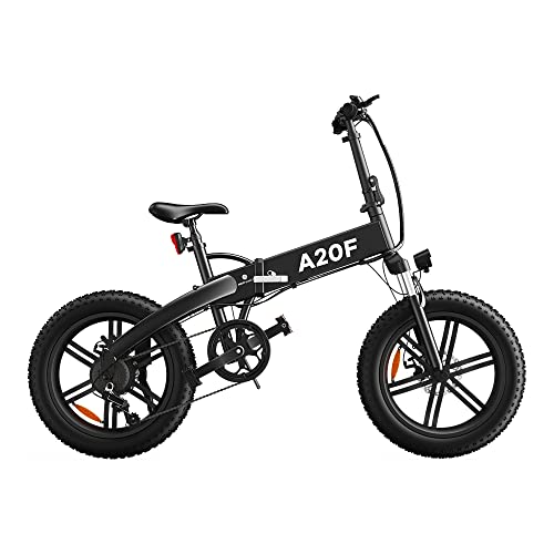 Bicicleta eléctrica Plegable ADO A20F para Hombres y Mujeres, Bicicleta eléctrica para Ciudad de 250 W, con batería extraíble de 36 V y 10,4 Ah, 25 km/h, 7 Velocidades Shimano (Negro, 20F)