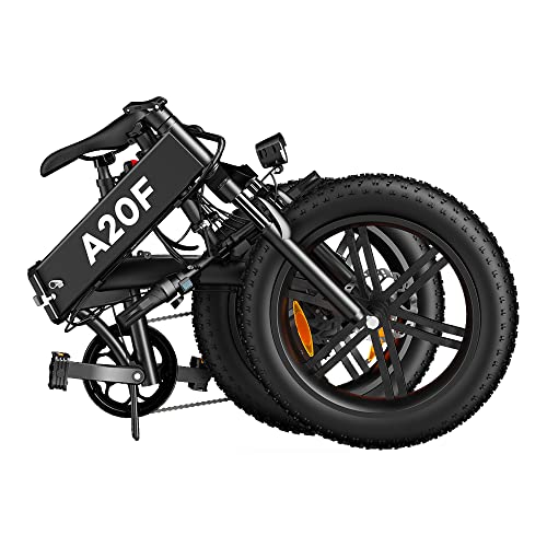 Bicicleta eléctrica Plegable ADO A20F para Hombres y Mujeres, Bicicleta eléctrica para Ciudad de 250 W, con batería extraíble de 36 V y 10,4 Ah, 25 km/h, 7 Velocidades Shimano (Negro, 20F)