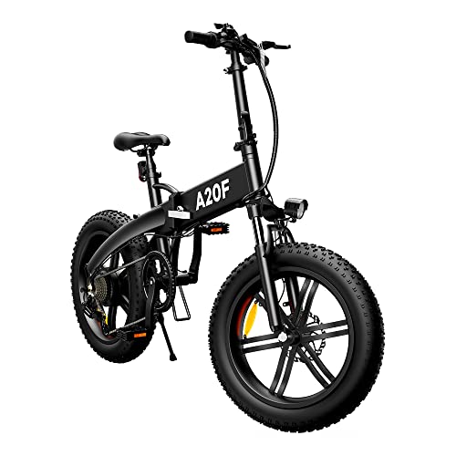 Bicicleta eléctrica Plegable ADO A20F para Hombres y Mujeres, Bicicleta eléctrica para Ciudad de 250 W, con batería extraíble de 36 V y 10,4 Ah, 25 km/h, 7 Velocidades Shimano (Negro, 20F)