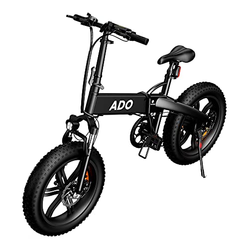 Bicicleta eléctrica Plegable ADO A20F para Hombres y Mujeres, Bicicleta eléctrica para Ciudad de 250 W, con batería extraíble de 36 V y 10,4 Ah, 25 km/h, 7 Velocidades Shimano (Negro, 20F)