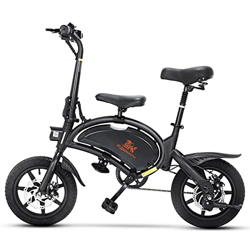 Bicicleta Eléctrica Plegable, Bateria de Litio 48V 7.5Ah Autonomía de 25-45 Km, 14 Pulgadas Bici Electrica con Pedales para Adulto Unisex - Kirin V1