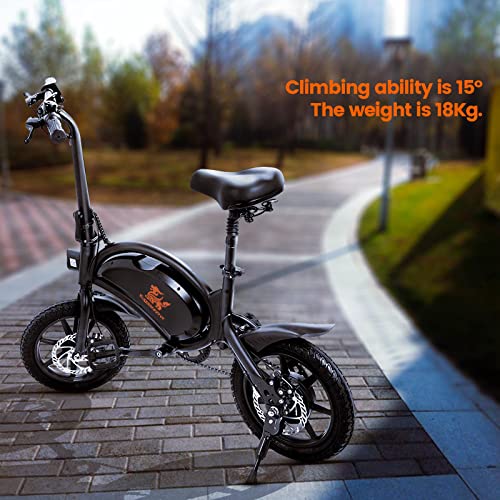 Bicicleta Eléctrica Plegable, Bateria de Litio 48V 7.5Ah Autonomía de 25-45 Km, 14 Pulgadas Bici Electrica con Pedales para Adulto Unisex - Kirin V1