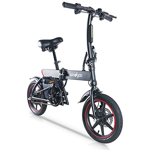 Bicicleta electrica, TOEU Bicicleta electrica Plegable con Motor de 250W, Bicicleta electrica de 14"para Adultos, 25 km/h, batería de Iones de Litio de 36V 6.0 AH