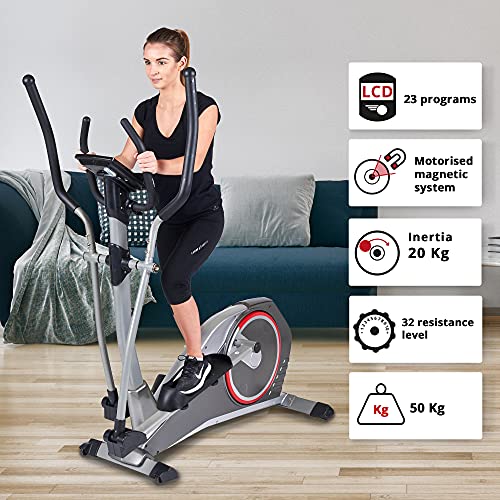 Bicicleta elíptica motorizada CE-690 by CARE | 24 programas - 32 niveles de dificultad | Función ergómetro