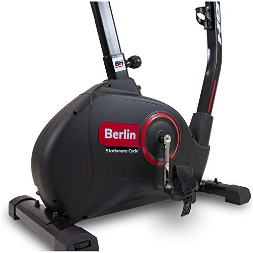 Bicicleta Estática BH Berlin SC100 - Volante inercia 9 kg - Freno magnético - 24 Niveles intensisdad - 12 programas predeterminados - sensores Ritmo cardiaco en Manillar - Sillín y Manillar Regulable