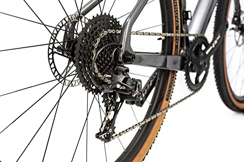 Bicicleta Gravel ICe GV10, Cuadro en Fibra de Carbono, con monoplato de 11v, Color: Gris Antracita (51')
