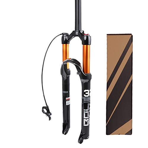 Bicicleta MTB Horquilla Suspensión 26/27,5/29 Pulgadas, Tubo Recto 1-1/8" Amortiguador Montaña Horquillas Aire Viaje 120mm (Color : A, Size : 26 Inches)