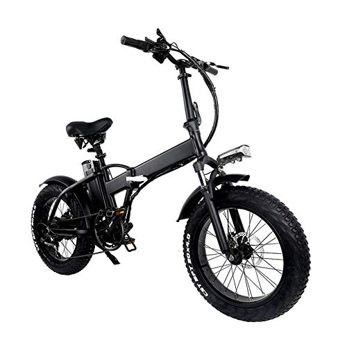 Bicicleta plegable eléctrica, ligero plegable compacto de bicicletas 7 Velocidad crucero de la playa - 20 pulgadas ruedas, Amortiguador mecánico, pedaleo asistido unisex de bicicletas, 48V / 10AH
