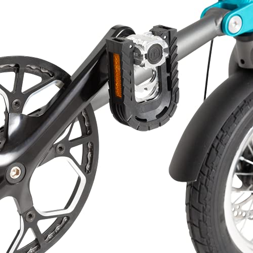 Bicicleta Plegable OSSBY Curve Eco Turquesa - Bicicleta Urbana Plegable para Ciudad - 3 Velocidades - Rueda de 14" - Cuadro de Aluminio - Fabricada en España