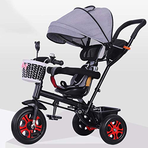 Bicicleta triciclo para bebés, frenos dobles multifunción para niños con asiento giratorio bidireccional, bicicleta de tres ruedas para exteriores para bebés, 3 colores, (100-105) X76x60cm s para